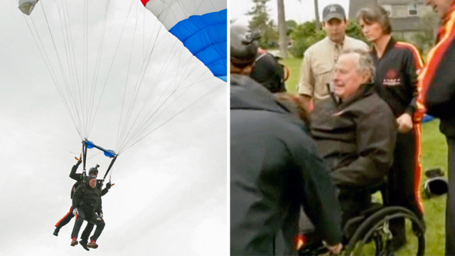 George Bush skończył 90 lat. Skoczył ze spadochronem